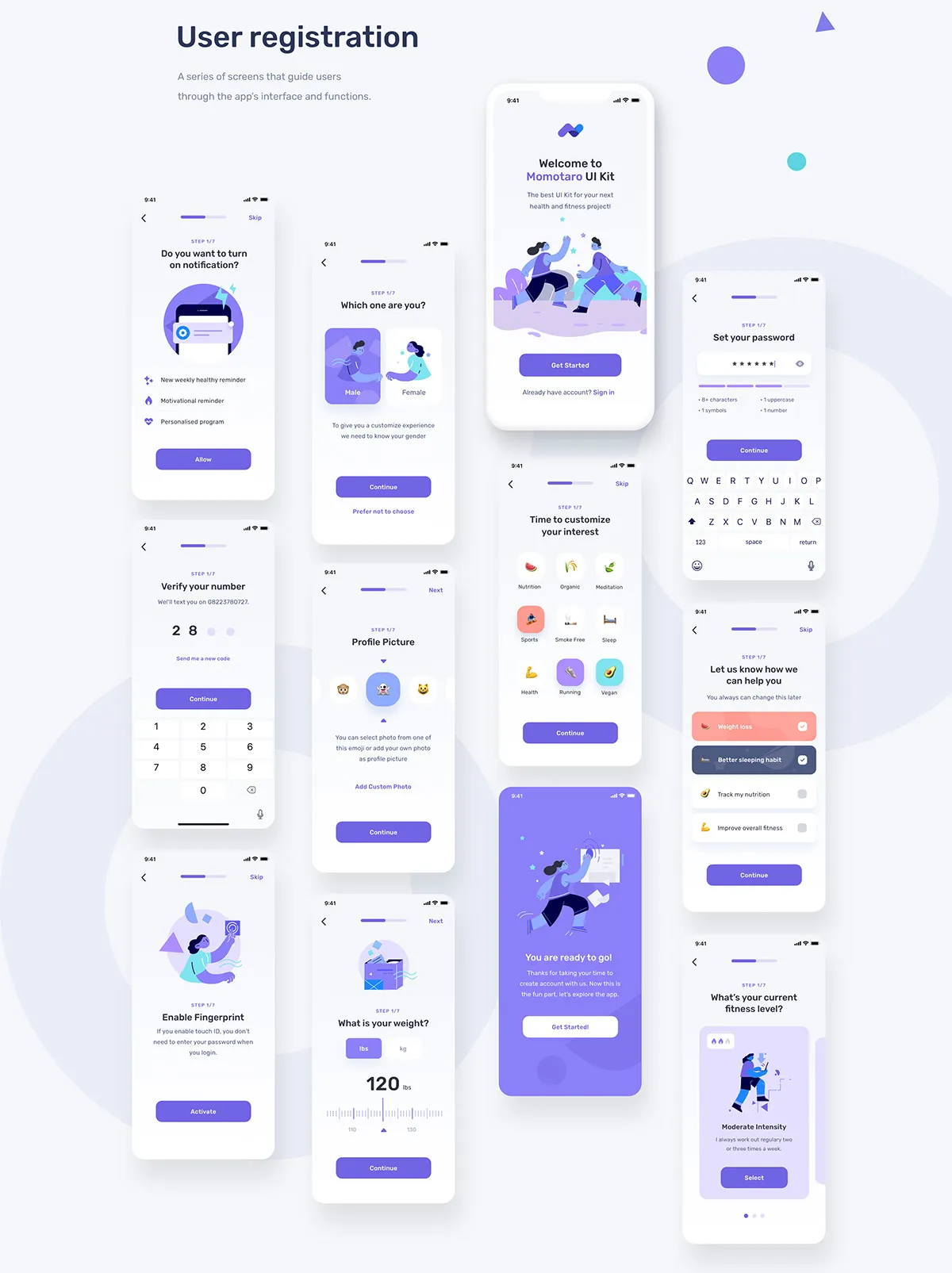 User registration UI/UX design